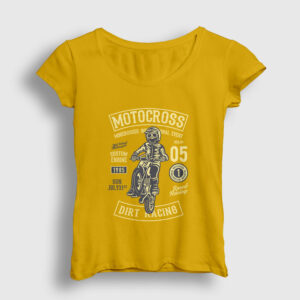 Motocross Dirt Racing Kadın Tişört sarı