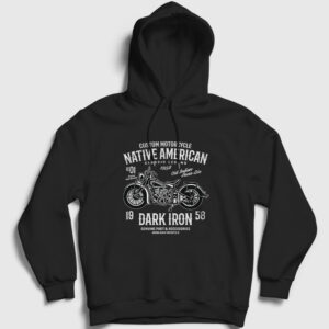 Native American Motor Kapşonlu Sweatshirt siyah