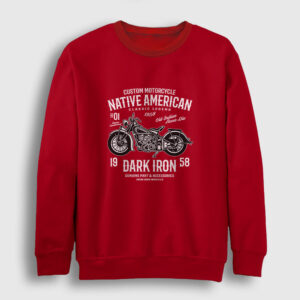 Native American Motor Sweatshirt kırmızı