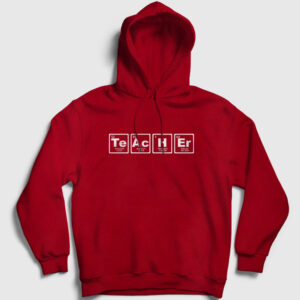 Öğretmen Kapşonlu Sweatshirt kırmızı
