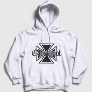 Old School Kapşonlu Sweatshirt beyaz