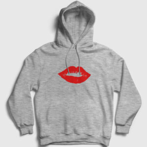 Öpücük Kapşonlu Sweatshirt gri kırçıllı
