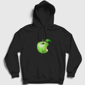 Piksel Elma Kapşonlu Sweatshirt siyah