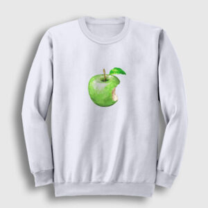 Piksel Elma Sweatshirt beyaz
