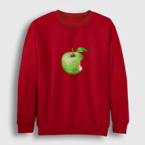 Piksel Elma Sweatshirt kırmızı