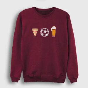 Pizza Futbol Bira Sweatshirt bordo