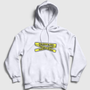 Police Line Kapşonlu Sweatshirt beyaz