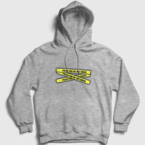 Police Line Kapşonlu Sweatshirt gri kırçıllı