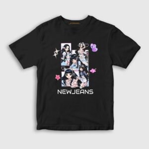 Poster Get Up K-Pop Newjeans Çocuk Tişört Siyah