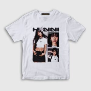 Poster Hanni K-Pop Newjeans Çocuk Tişört Beyaz