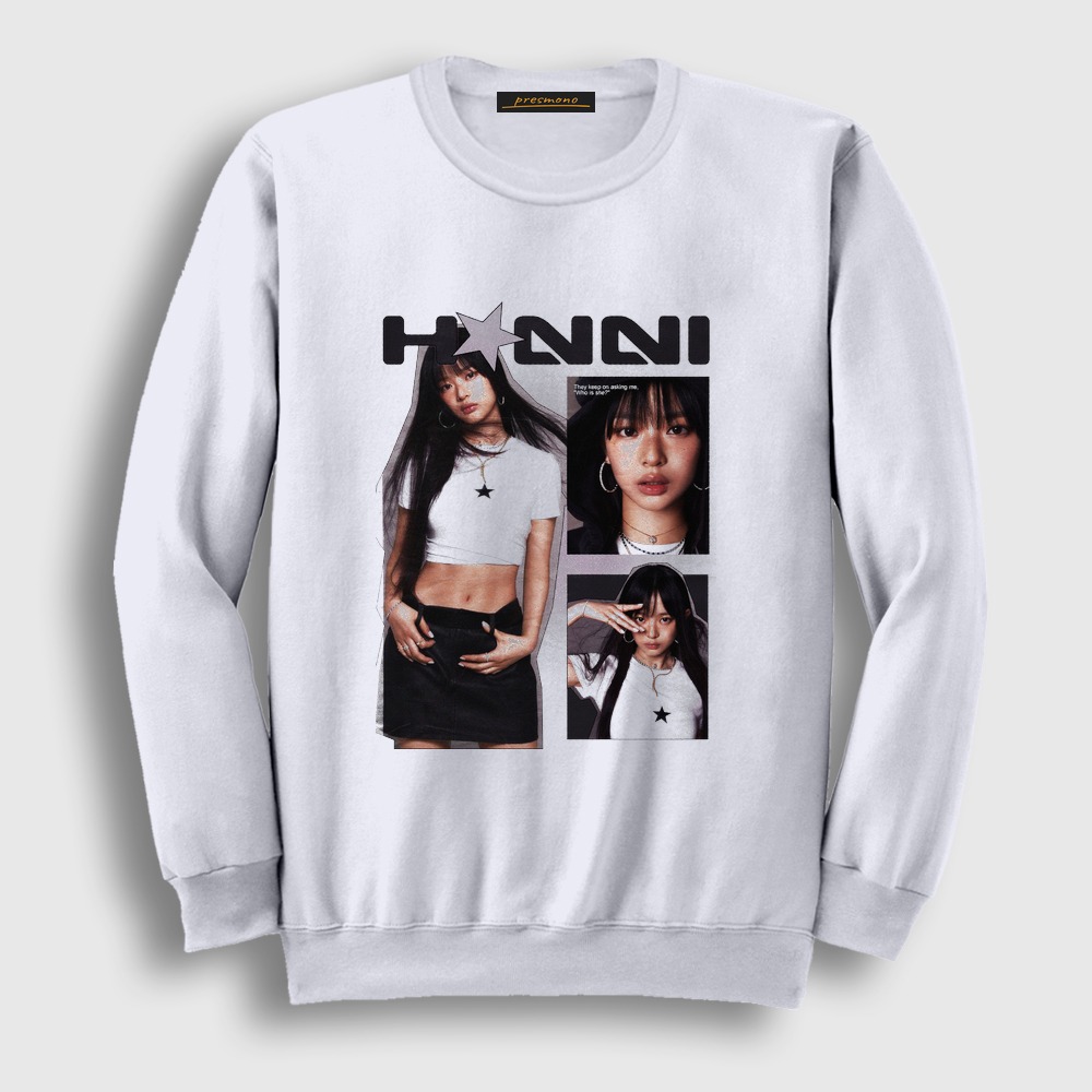 Poster Hanni K-Pop Newjeans Sweatshirt Beyaz