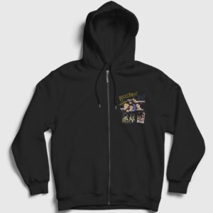 Poster Pop Backstreet Boys Fermuarlı Kapşonlu Sweatshirt Siyah