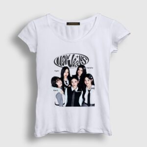 Poster V2 New Jeans K-Pop Newjeans Kadın Tişört Beyaz