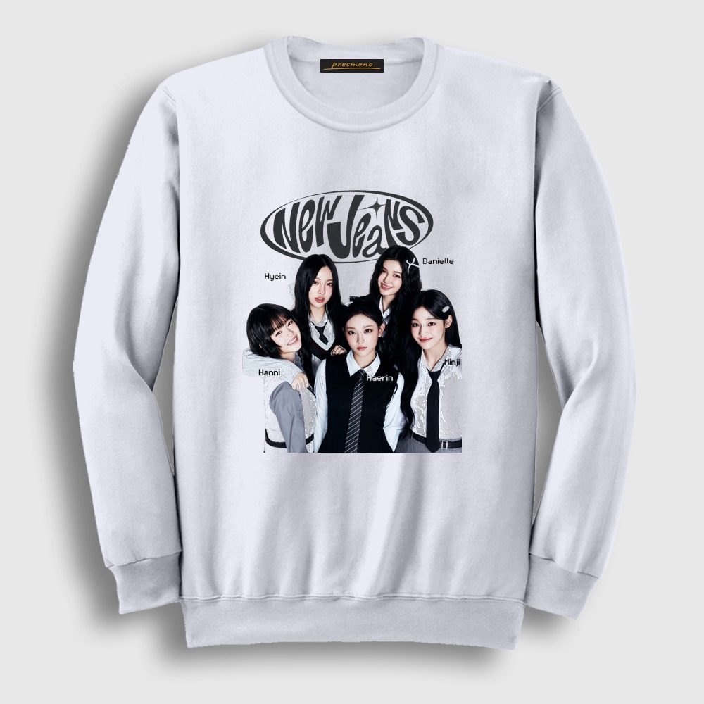 Poster V2 New Jeans K-Pop Newjeans Sweatshirt Beyaz