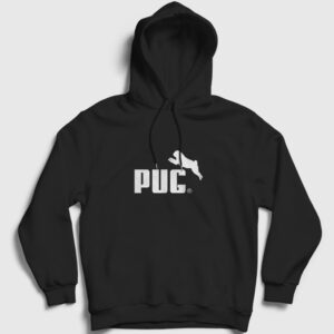 Pug Kapşonlu Sweatshirt siyah