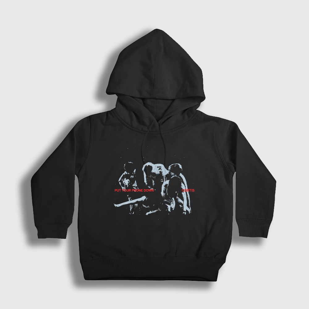 Put Your Phone Down Tour K-Pop Cortis Çocuk Kapşonlu Sweatshirt Siyah