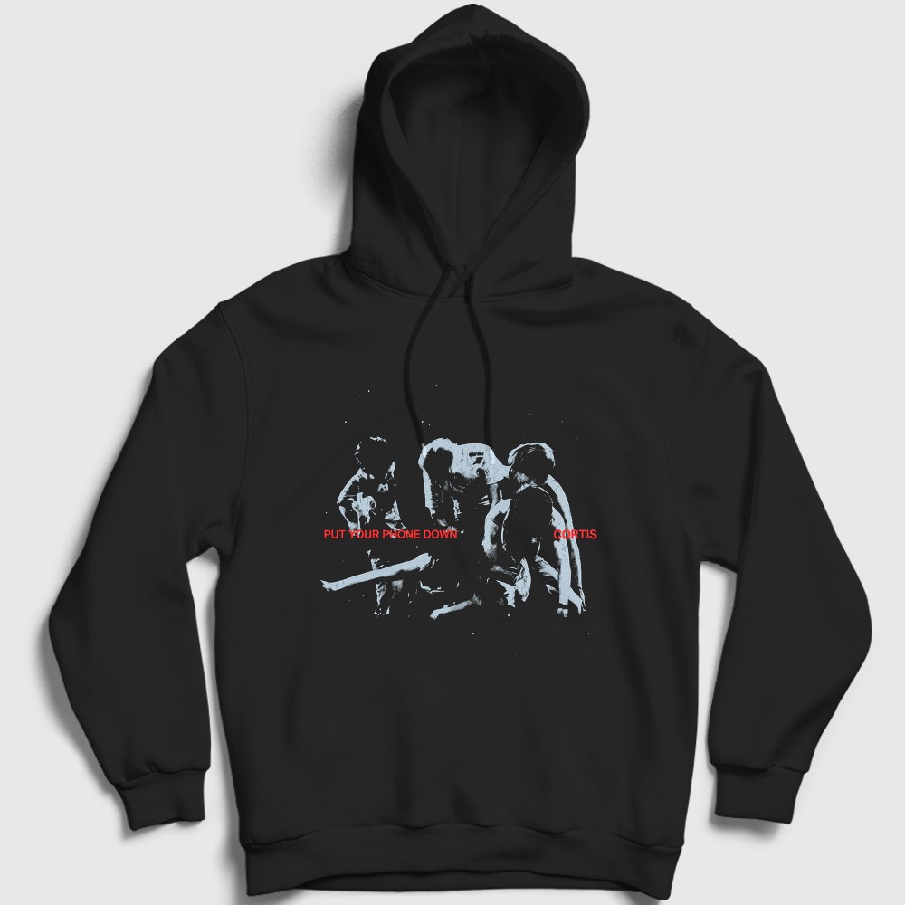 Put Your Phone Down Tour K-Pop Cortis Kapşonlu Sweatshirt Siyah