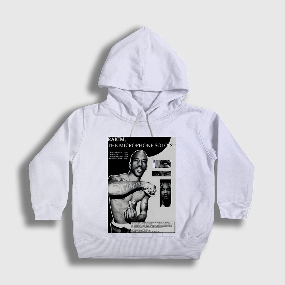 Rakim Rap Çocuk Kapşonlu Sweatshirt Beyaz