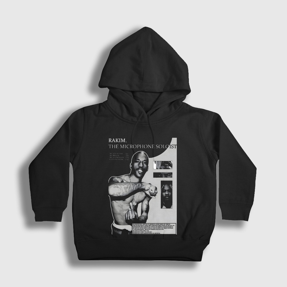 Rakim Rap Çocuk Kapşonlu Sweatshirt Siyah