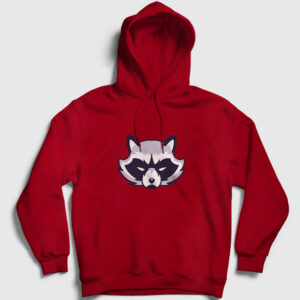 Rakun Kapşonlu Sweatshirt kırmızı