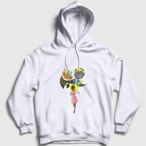 Renkli Düşünceler Kapşonlu Sweatshirt beyaz