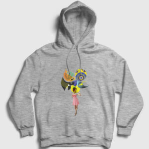 Renkli Düşünceler Kapşonlu Sweatshirt gri kırçıllı