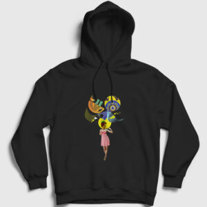 Renkli Düşünceler Kapşonlu Sweatshirt siyah
