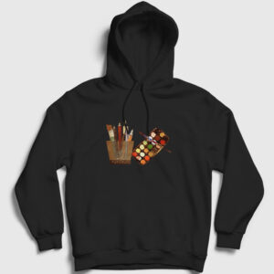 Resim Malzemeleri Kapşonlu Sweatshirt siyah