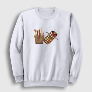 Resim Malzemeleri Sweatshirt beyaz