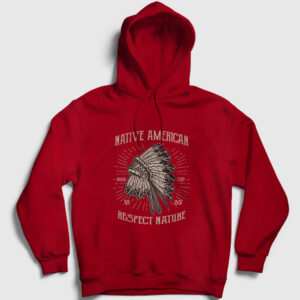 Respect Nature Kapşonlu Sweatshirt kırmızı