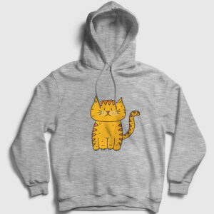 Sarman Kedi Kapşonlu Sweatshirt gri kırçıllı