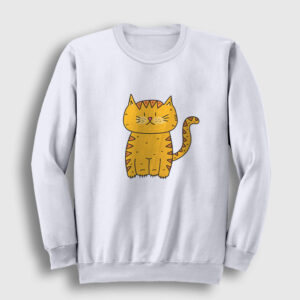 Sarman Kedi Sweatshirt beyaz