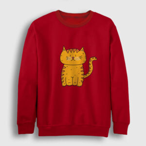 Sarman Kedi Sweatshirt kırmızı
