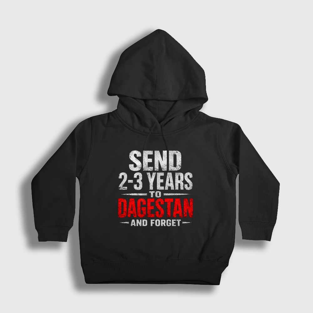 Send To Dagestan UFC MMA Islam Makhachev Çocuk Kapşonlu Sweatshirt Siyah
