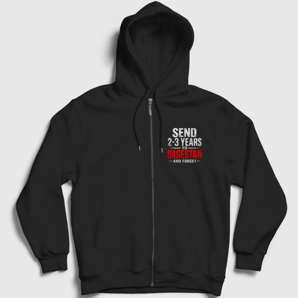 Send To Dagestan UFC MMA Islam Makhachev Fermuarlı Kapşonlu Sweatshirt Siyah