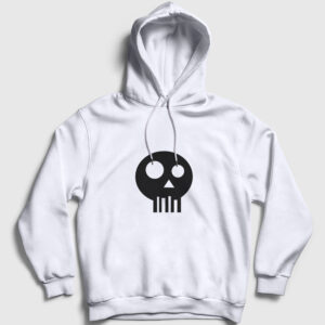 Simple Skull Kapşonlu Sweatshirt beyaz