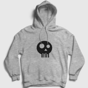 Simple Skull Kapşonlu Sweatshirt gri kırçıllı