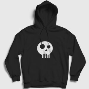 Simple Skull Kapşonlu Sweatshirt siyah