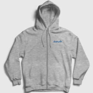 Şırnak Fermuarlı Kapşonlu Sweatshirt gri kırçıllı