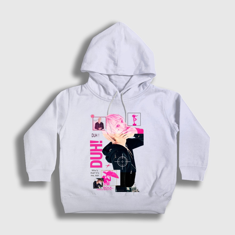 Soul K-Pop P1harmony Çocuk Kapşonlu Sweatshirt Beyaz