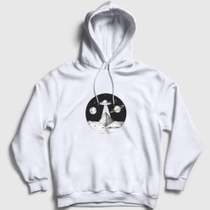 Space Pyramid Kapşonlu Sweatshirt beyaz