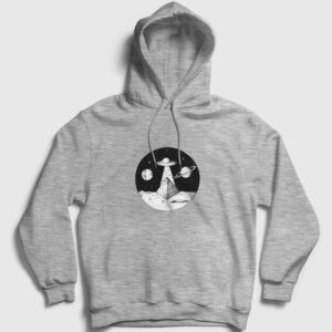 Space Pyramid Kapşonlu Sweatshirt gri kırçıllı