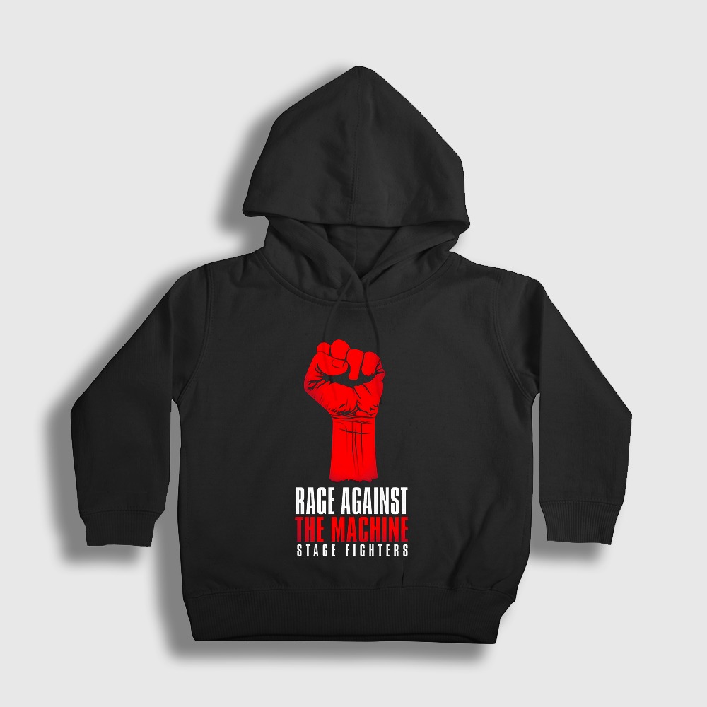 Stage Fighters Rage Against The Machine Çocuk Kapşonlu Sweatshirt Siyah
