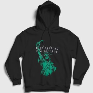 Statue Of Liberty Rage Against The Machine Kapşonlu Sweatshirt Siyah