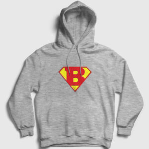 Süper Barmen Kapşonlu Sweatshirt gri kırçıllı