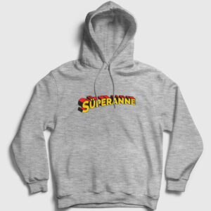 Süperanne Kapşonlu Sweatshirt gri kırçıllı