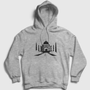 Taj Mahal Kapşonlu Sweatshirt gri kırçıllı