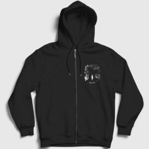 Takk Rock Sigur Ros Fermuarlı Kapşonlu Sweatshirt Siyah