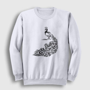 Tavus Kuşu Sweatshirt beyaz