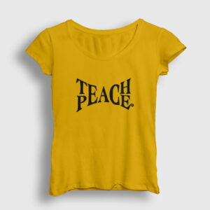 Teach Peace Kadın Tişört sarı